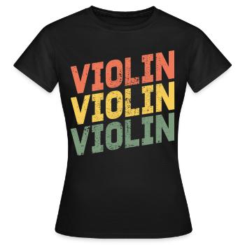 Violin violin violin - Women's T-Shirt - black - Front - AI Model Female 172 dark (172cm)