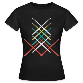 Drum sticks - Women's T-Shirt - black - Front - AI Model Female 172 dark (172cm)