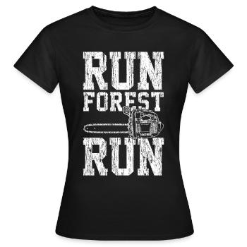 Holzfaeller Kettensaege - Frauen T-Shirt - Schwarz - Vorne - AI Model Female 172 dark (172cm)