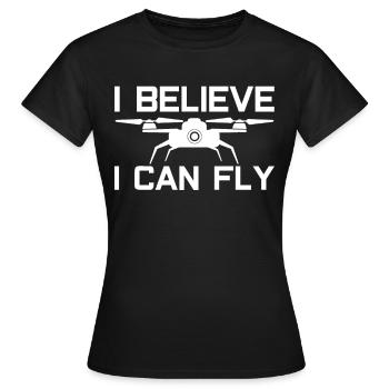 Drones drones drones - Women's T-Shirt - black - Front - AI Model Female 172 dark (172cm)