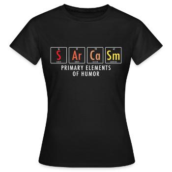 sarcasm - Women's T-Shirt - black - Front - AI Model Female 172 dark (172cm)