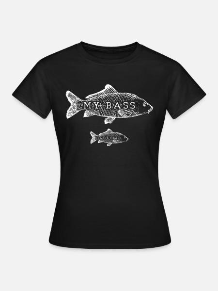 Vater Sohn Angeln Fischen - Frauen T-Shirt - Schwarz