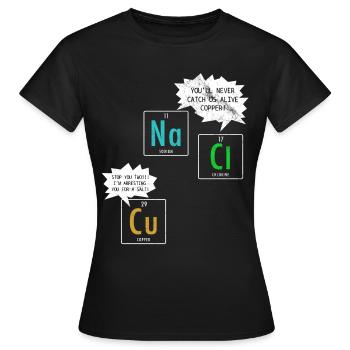 Chemie Witz - Frauen T-Shirt - Schwarz - Vorne - AI Model Female 172 dark (172cm)