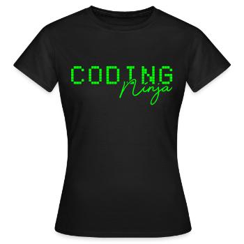 Code Coding Ninja - Frauen T-Shirt - Schwarz - Vorne - AI Model Female 172 dark (172cm)