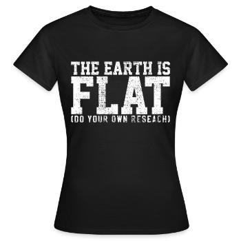 Flache Erde Theorie - Frauen T-Shirt - Schwarz - Vorne - AI Model Female 172 dark (172cm)