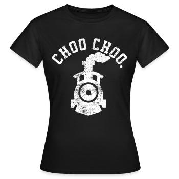 Model train train trains Choo - Women's T-Shirt - black - Front - AI Model Female 172 dark (172cm)