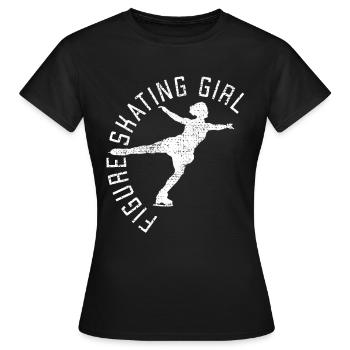 Patineur artistique Patinage artistique Patinage artistique - T-shirt Femme - noir - Devant - AI Model Female 172 dark (172cm)