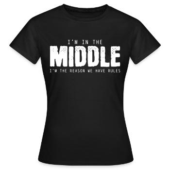 Frère moyen - T-shirt Femme - noir - Devant - AI Model Female 172 dark (172cm)