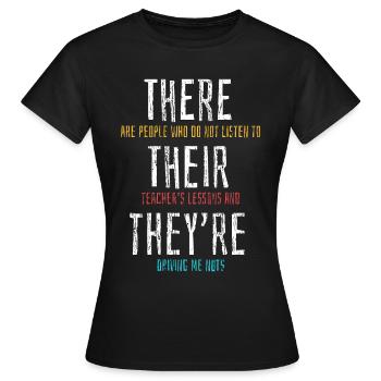 Professeur d'anglais de grammaire - T-shirt Femme - noir - Devant - AI Model Female 172 dark (172cm)