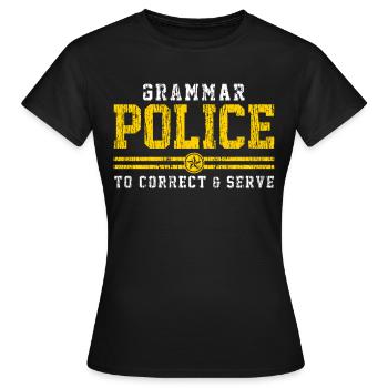 Police de grammaire anglaise - T-shirt Femme - noir - Devant - AI Model Female 172 dark (172cm)
