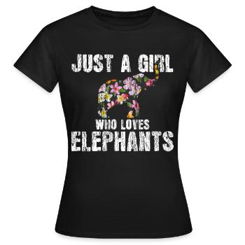 Éléphant motif animalier - T-shirt Femme - noir - Devant - AI Model Female 172 dark (172cm)