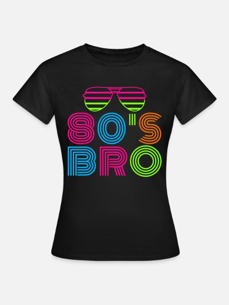80er Jahre Kostüm der 80er Jahre Retro Vintage - T-shirt dam - svart