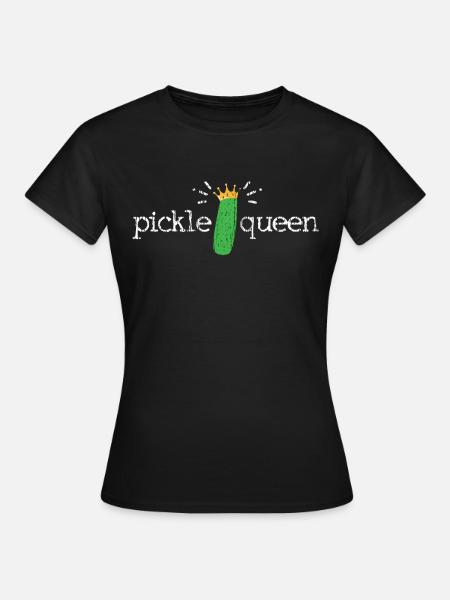 Pickle Queen Vegetable Cucumber T Vegan - Dame-T-shirt - sort