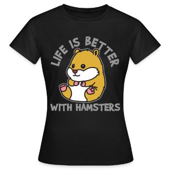 Hamster hamster - T-shirt Femme - noir - Devant - AI Model Female 172 dark (172cm)