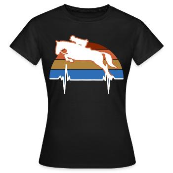 cheval islandais, cheval sauvage, cheval de dressa - T-shirt Femme - noir - Devant - AI Model Female 172 dark (172cm)