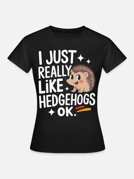 Igel Stachelig Tier Igel - Frauen T-Shirt - Schwarz