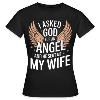 Frau Ehefrau Partnerin Familie Verheiratet - Frauen T-Shirt - Schwarz - Vorne - AI Model Female 172 dark (172cm)