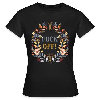 FUCK OFF - Frauen T-Shirt - Schwarz - Vorne - AI Model Female 172 dark (172cm)