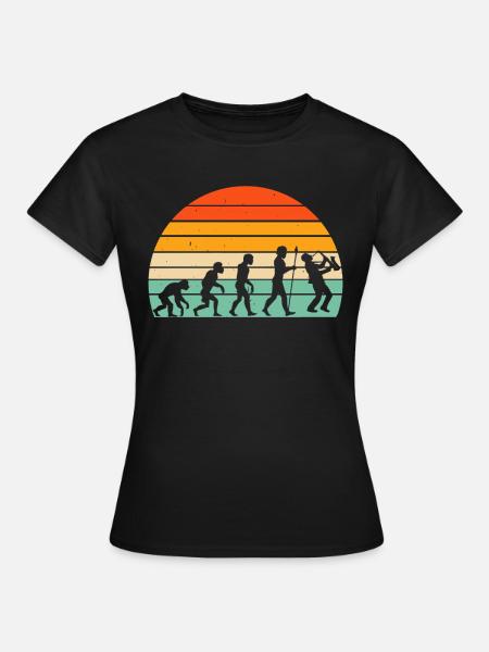 Evolution Saxophonspieler - Frauen T-Shirt - Schwarz