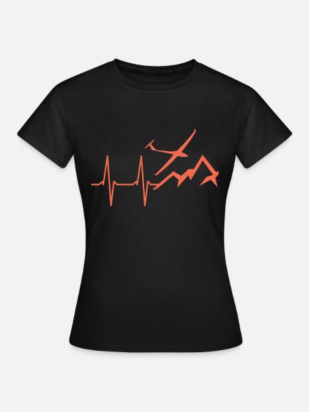 Herzschlag Für Segelfliegen Und - Frauen T-Shirt - Schwarz
