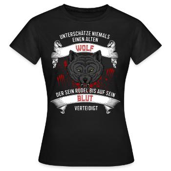 Ne jamais sous-estimer un loup - Germains - T-shirt Femme - noir - Devant - AI Model Female 172 dark (172cm)