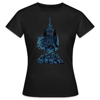 Templer mit Schwert auf Schädeln - Tempelritter - Frauen T-Shirt - Schwarz - Vorne - AI Model Female 172 dark (172cm)