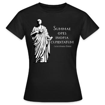 Latin - Summae Opes Inopia Cupiditatum - Women's T-Shirt - black - Front - AI Model Female 172 dark (172cm)
