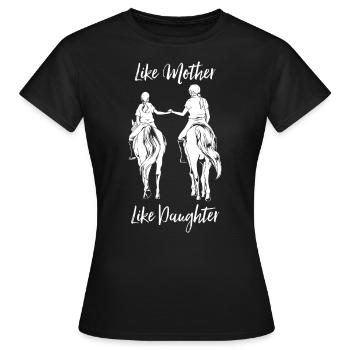 Pferd reiten - Mama und Tochter - Frauen T-Shirt - Schwarz - Vorne - AI Model Female 172 dark (172cm)