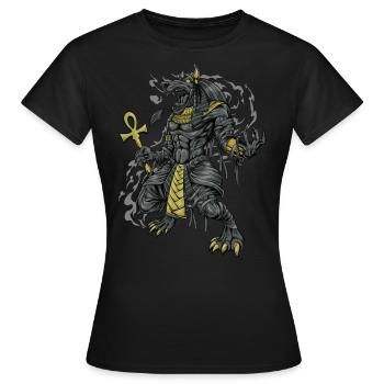 Ägyptischer Gott Anubis - Frauen T-Shirt - Schwarz - Vorne - AI Model Female 172 dark (172cm)
