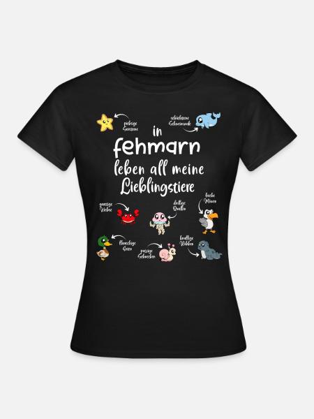 Meine Lieblingstiere in Fehmarn - Frauen T-Shirt - Schwarz