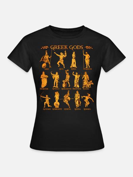 Götter der griechischen Mythologie - Dame-T-shirt - sort