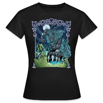 Fenrir à Asgard - Fenris Wolf - T-shirt Femme - noir - Devant - AI Model Female 172 dark (172cm)