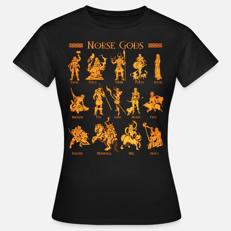 Nordiske guder - T-shirt dam - svart