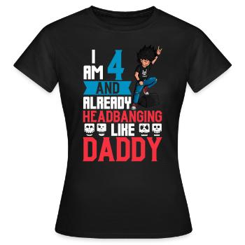 Ich bin 4 - Jungen Rocker - Frauen T-Shirt - Schwarz - Vorne - AI Model Female 172 dark (172cm)