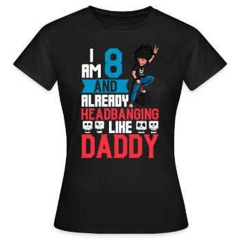 Ich bin 8 - Jungen Rocker - Frauen T-Shirt - Schwarz - Vorne - AI Model Female 172 dark (172cm)