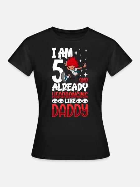 Ich bin 5 - Mädchen Rocker - Frauen T-Shirt - Schwarz
