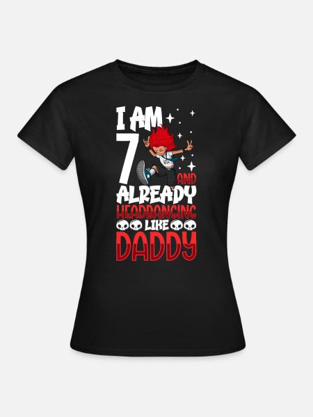 Ich bin 7 - Mädchen Rocker - Frauen T-Shirt - Schwarz