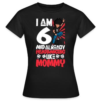 Ich bin 6 - Jungen Rocker - Frauen T-Shirt - Schwarz - Vorne - AI Model Female 172 dark (172cm)