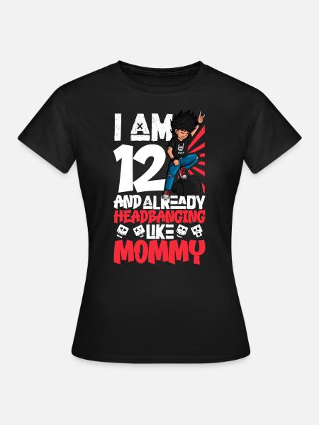 Ich bin 12 - Jungen Rocker - Frauen T-Shirt - Schwarz