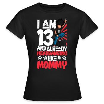 Ich bin 13 - Jungen Rocker - Frauen T-Shirt - Schwarz - Vorne - AI Model Female 172 dark (172cm)