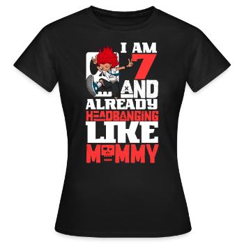 Ich bin 7 - Mädchen Rocker - Frauen T-Shirt - Schwarz - Vorne - AI Model Female 172 dark (172cm)