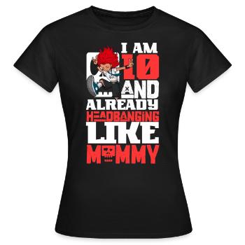 Ich bin 10 - Mädchen Rocker - Frauen T-Shirt - Schwarz - Vorne - AI Model Female 172 dark (172cm)