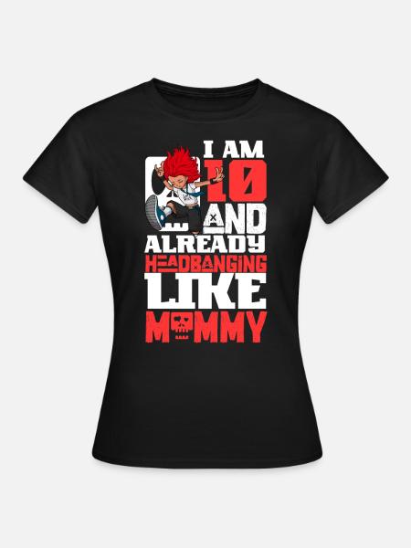 Ich bin 10 - Mädchen Rocker - Frauen T-Shirt - Schwarz