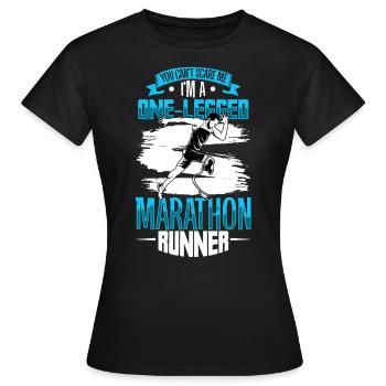 Coureur de marathon intrépide avec course prothétique - T-shirt Femme - noir - Devant - AI Model Female 172 dark (172cm)