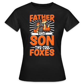 Cool foxes - father and son - Women's T-Shirt - black - Front - AI Model Female 172 dark (172cm)