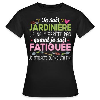 Jardinière Jardinage Jardinier Potager Humour - T-shirt Femme - noir - Devant - AI Model Female 172 dark (172cm)