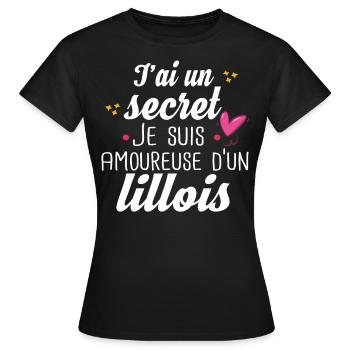 Lillois Lille Femme Amoureuse Cadeau Amour Humour - T-shirt Femme - noir - Devant - AI Model Female 172 dark (172cm)