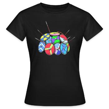 Mur du bouclier viking - T-shirt Femme - noir - Devant - AI Model Female 172 dark (172cm)