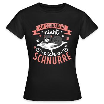 Ich schnarche nicht ich schnurre - Frauen T-Shirt - Schwarz - Vorne - AI Model Female 172 dark (172cm)