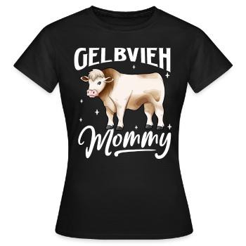 Gelbvieh Mommy - Bœuf Gelbvieh - T-shirt Femme - noir - Devant - AI Model Female 172 dark (172cm)